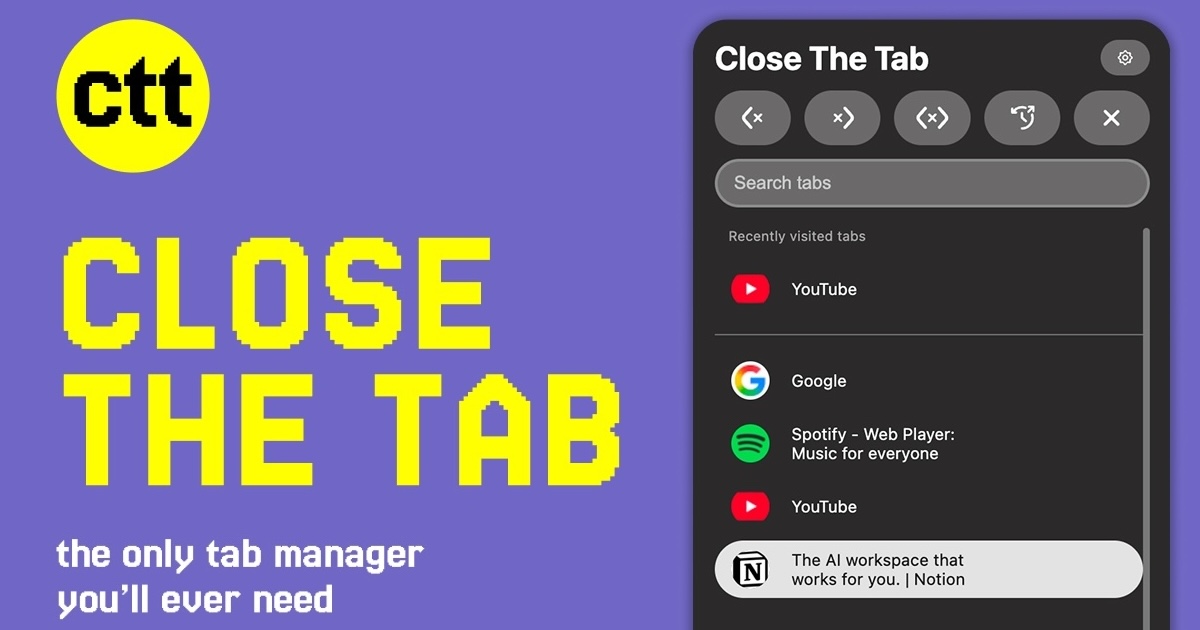 Close The Tab – Chrome Extension to Manage Tabs